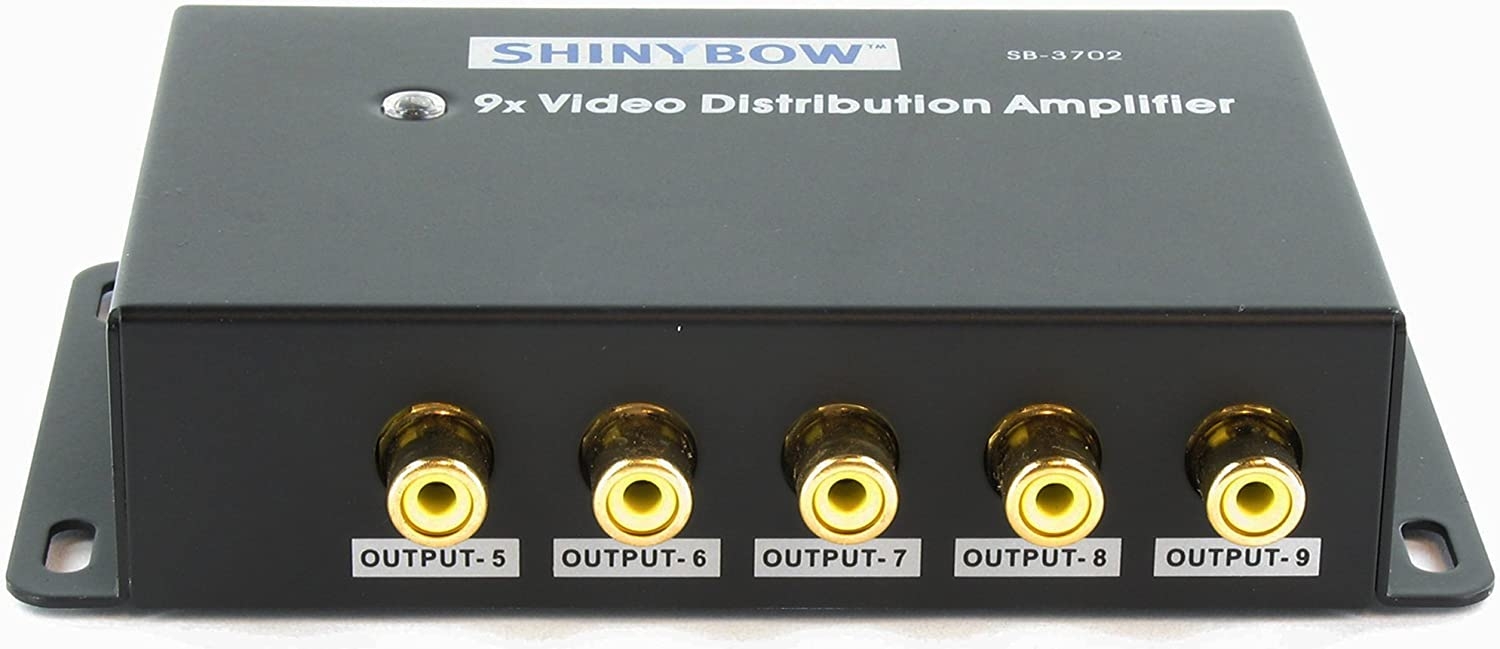 Shinybow 1x9 (1:9) 9-Way Composite RCA Video Splitter Distribution Amplifier SB-3702RCA - Image 2