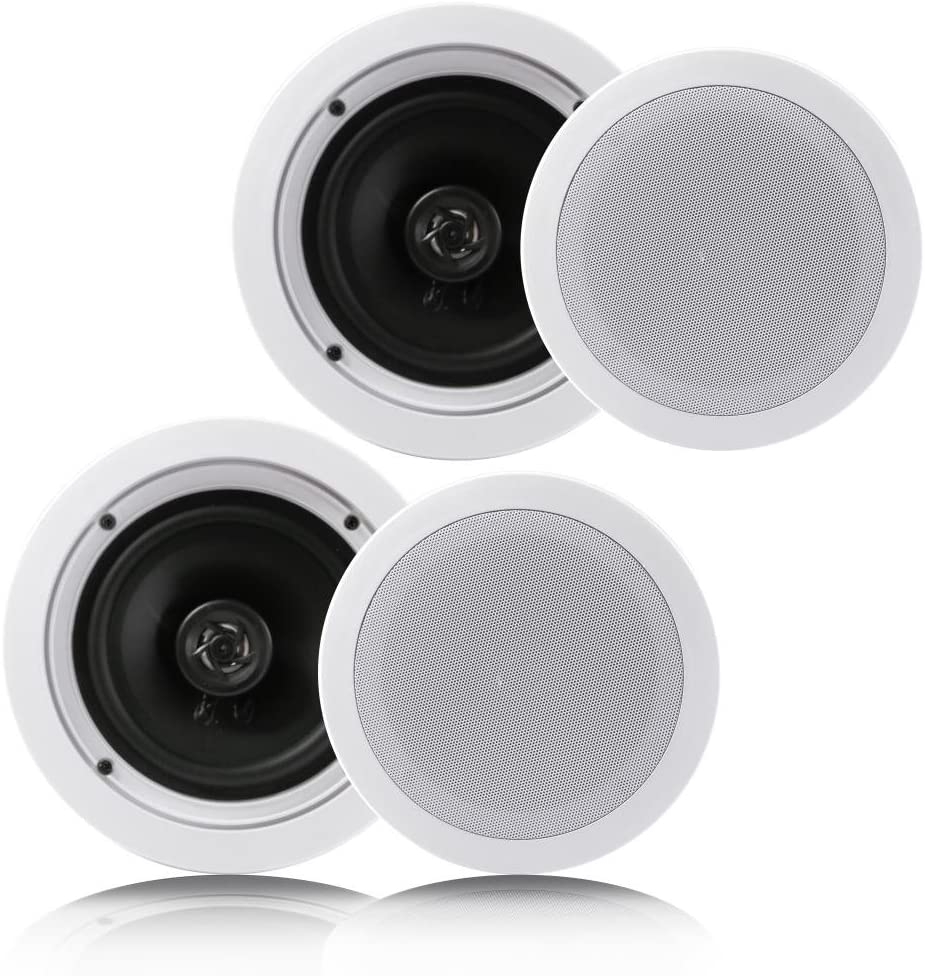 Pyle Pair 6.5” Flush Mount In-wall In-ceiling 2-Way Home Speaker System Spring Loaded Quick Connections Dual Polypropylene - Image 2
