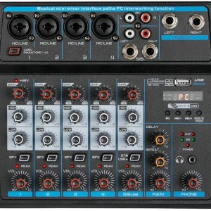 Bluetooth Studio Audio Mixer Sound Mixing Console Desk System Interface w/USB Drive for PC Recording Input AC 110V 50Hz 18W for