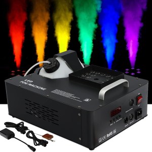 Tengchang 1500W Party Fog Machine RGB 3in1 24 LED Light DMX Smoke DJ Stage Show with Remote Control
