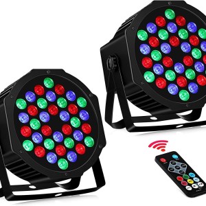 36 LED Stage Lights RGB DJ LED Par Light Remote & DMX Controlled Sound Activated Auto Play Uplights for Wedding Birthday