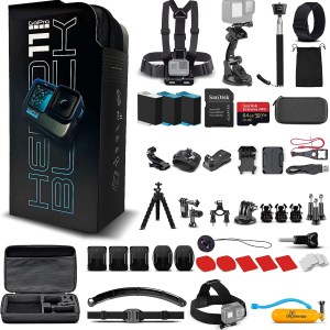 GoPro HERO11 (Hero 11) Black - Waterproof Action Camera with 5.3K Video, 27MP Photos, 1/1.9" Sensor, Live Streaming, Webcam,
