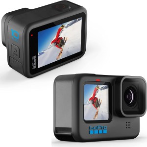 GoPro HERO10 Black Bundle + Dual Battery Charger + 1 Extra Battery + 64GB SD Card - E-Commerce Packaging - Waterproof Action