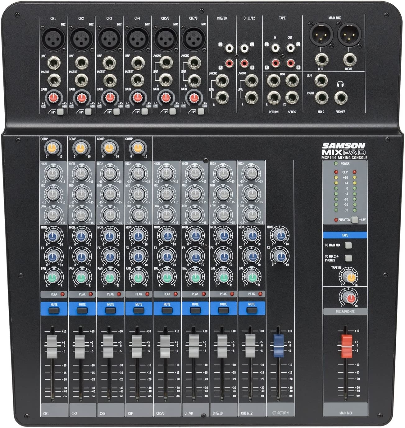 Samson Mixpad MXP124FX Compact, 12-Channel Analog Stereo Mixer with Effects and USB - Image 16
