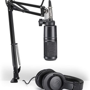 Audio-Technica AT2020 Cardioid Condenser Studio XLR Microphone, Ideal for Project/Home Studio Applications