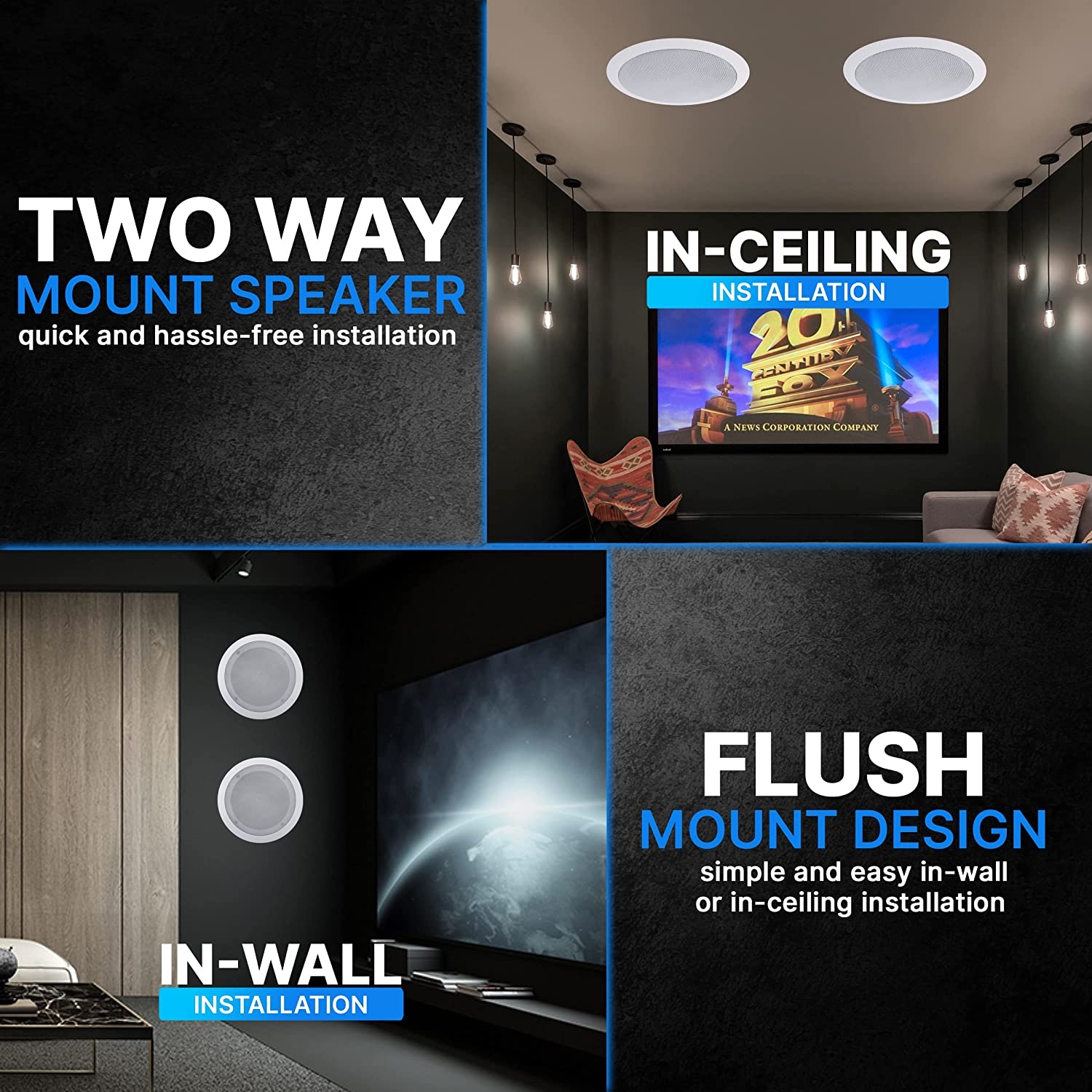 Pyle Pair 6.5” Flush Mount In-wall In-ceiling 2-Way Home Speaker System Spring Loaded Quick Connections Dual Polypropylene - Image 15