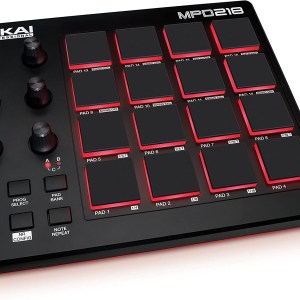 AKAI Professional MPD218 - USB MIDI Controller with 16 MPC Drum Pads, 6 Assignable Knobs, Note Repeat & Full Level Buttons and