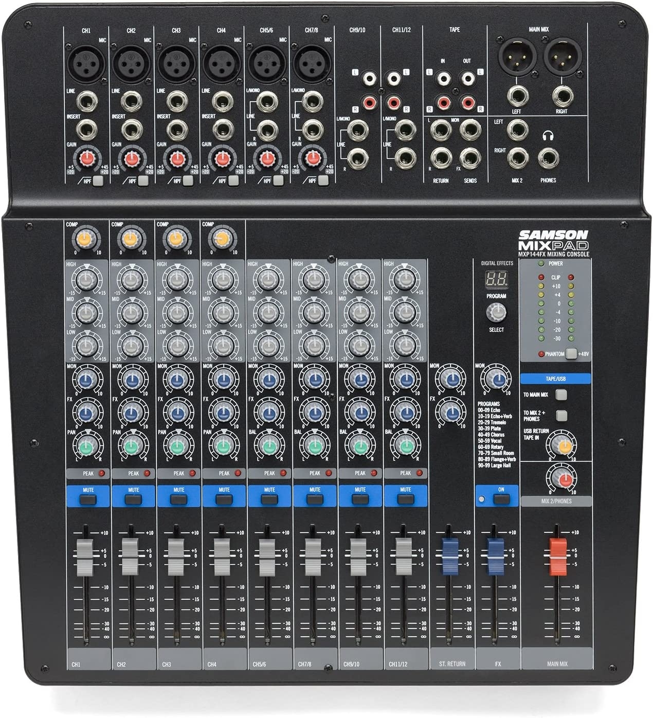 Samson Mixpad MXP124FX Compact, 12-Channel Analog Stereo Mixer with Effects and USB - Image 14