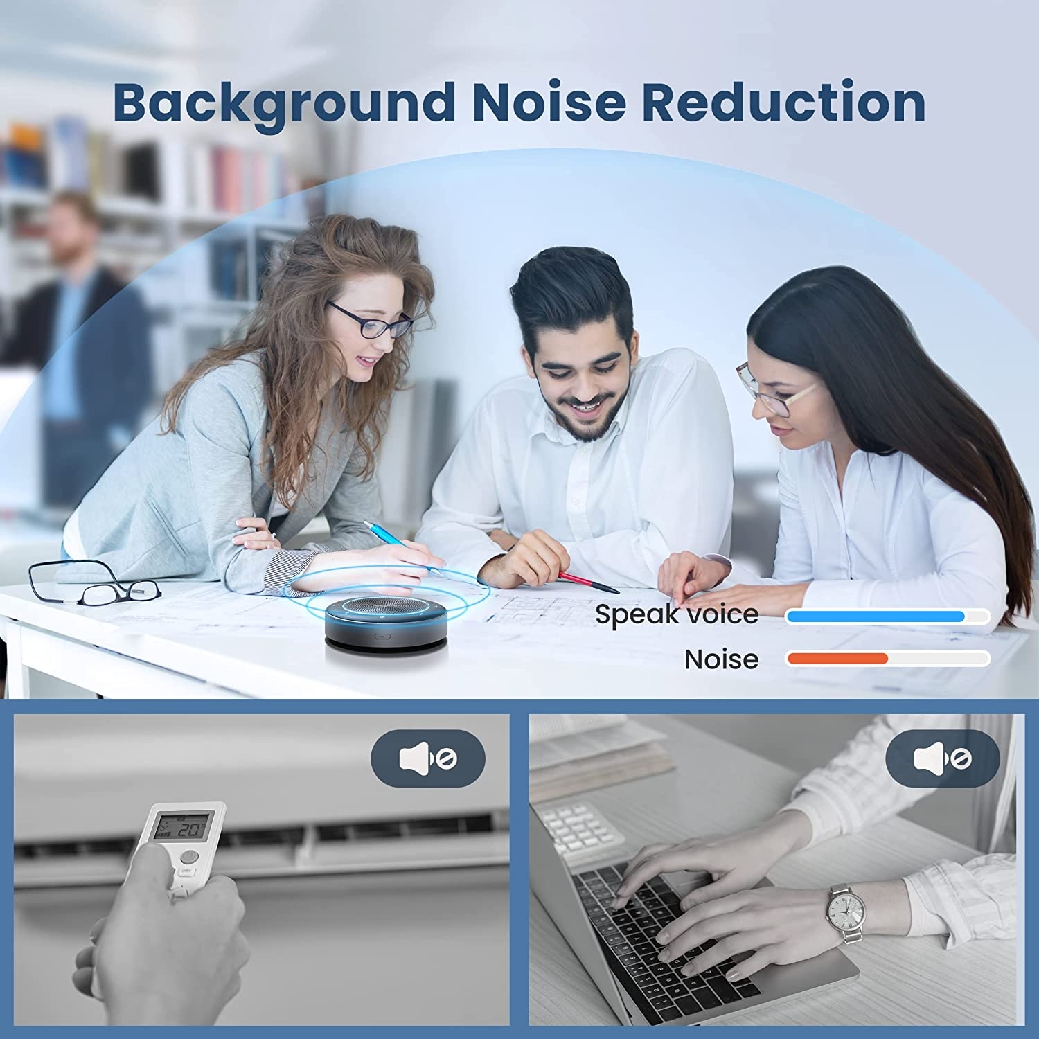 Enther&MAXHUB Bluetooth Speakerphone,USB Conference Speaker with 6 Microphones, Enhanced 360° Voice Pickup and Noise - Image 12