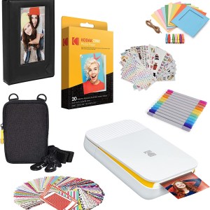 KODAK Smile Instant Digital Bluetooth Printer for iPhone & Android – Edit, Print & Share 2x3 Zink Photos w/ Smile App (Black/