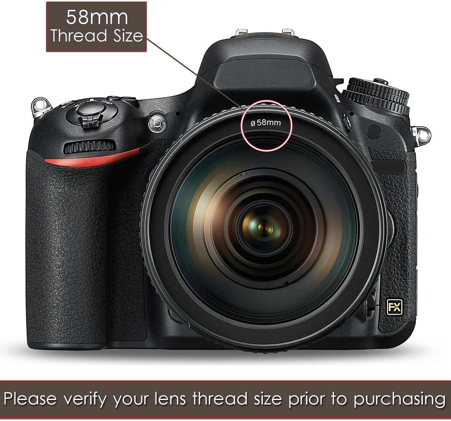 58mm Lens Kit for Canon EOS Rebel T8i T7i T7 T6i T6S T6 T5i T5 SL2 SL3 EOS 90D 80D 77D 70D 60D EOS 9000D 800D 760D 1300D 1200D - Image 2