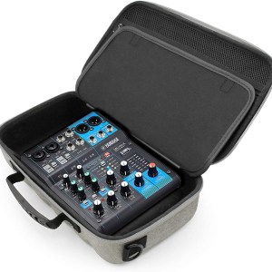 CASEMATIX Gray Audio Mixer Gear Bag Case Compatible With Yamaha Mg06X MG06 Audio Interface, Power Supply And Small Cables,