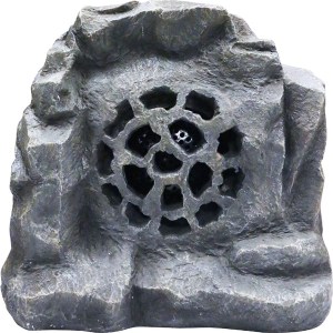 Alpine Corporation Waterproof Bluetooth Solar-Powered Outdoor Wireless Rock Speaker, Gray