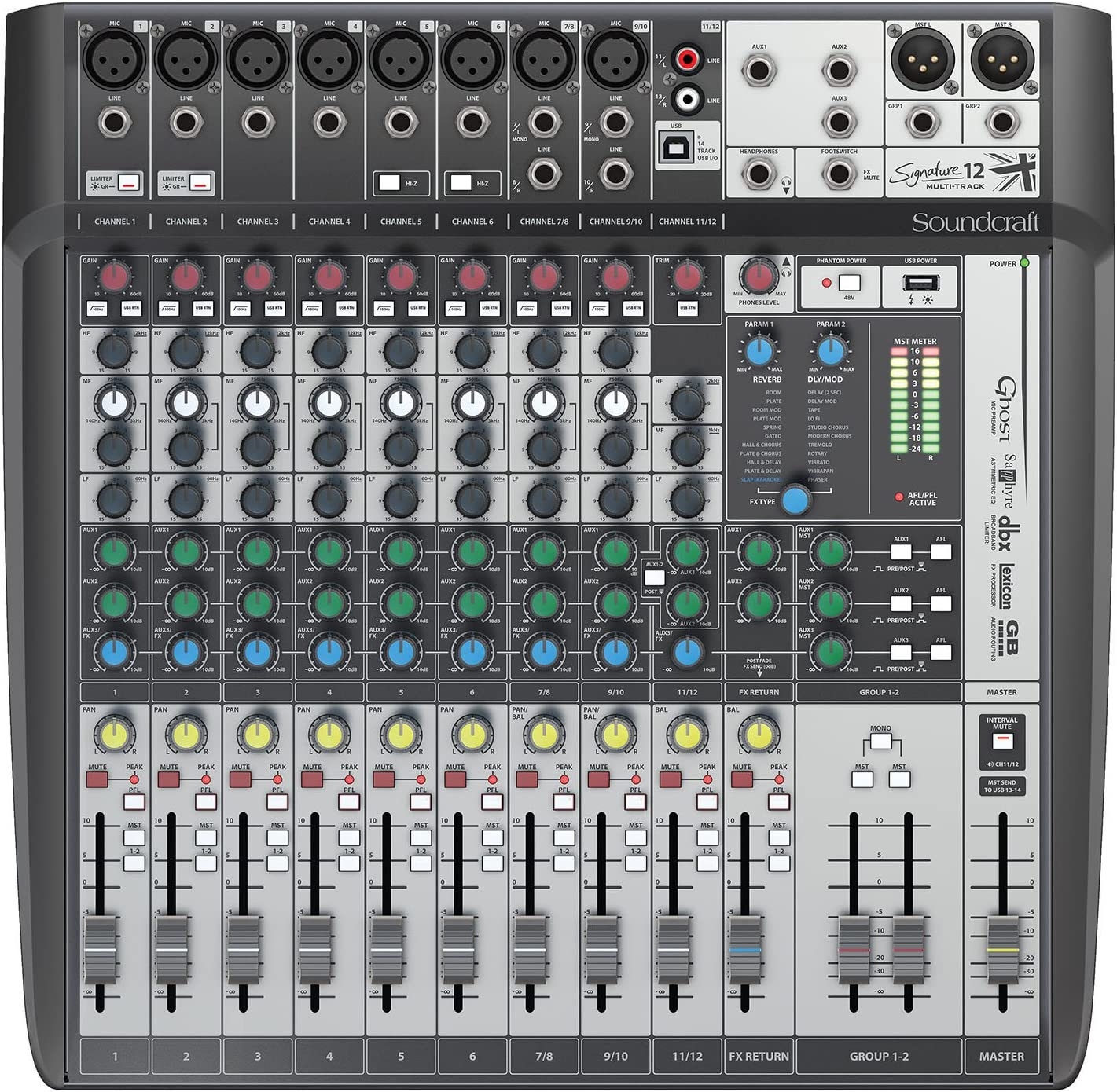 Soundcraft Signature 12MTK Analog 12-Channel Multi-track Mixer with Onboard Lexicon Effects - Image 13