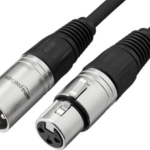 Amazon Basics XLR Microphone Cable for Speaker or PA System, All Copper Conductors, 6MM PVC Jacket, 6 Foot, Black