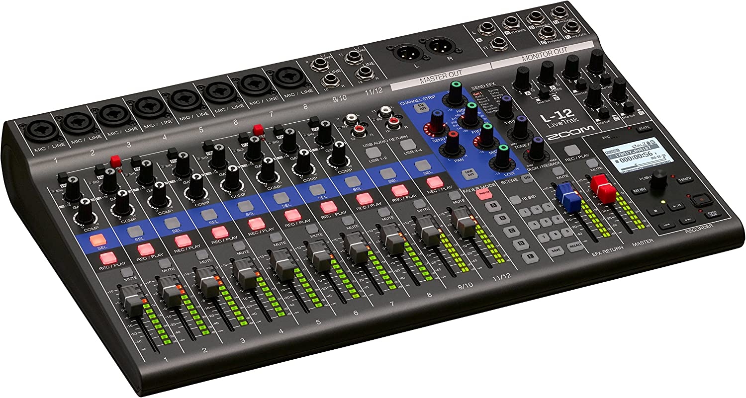 Zoom LiveTrak L-12 Digital Mixer & Multitrack Recorder, for Music, Podcasting, and More, 12-Input/ 14-Channel SD Recorder, - Image 11