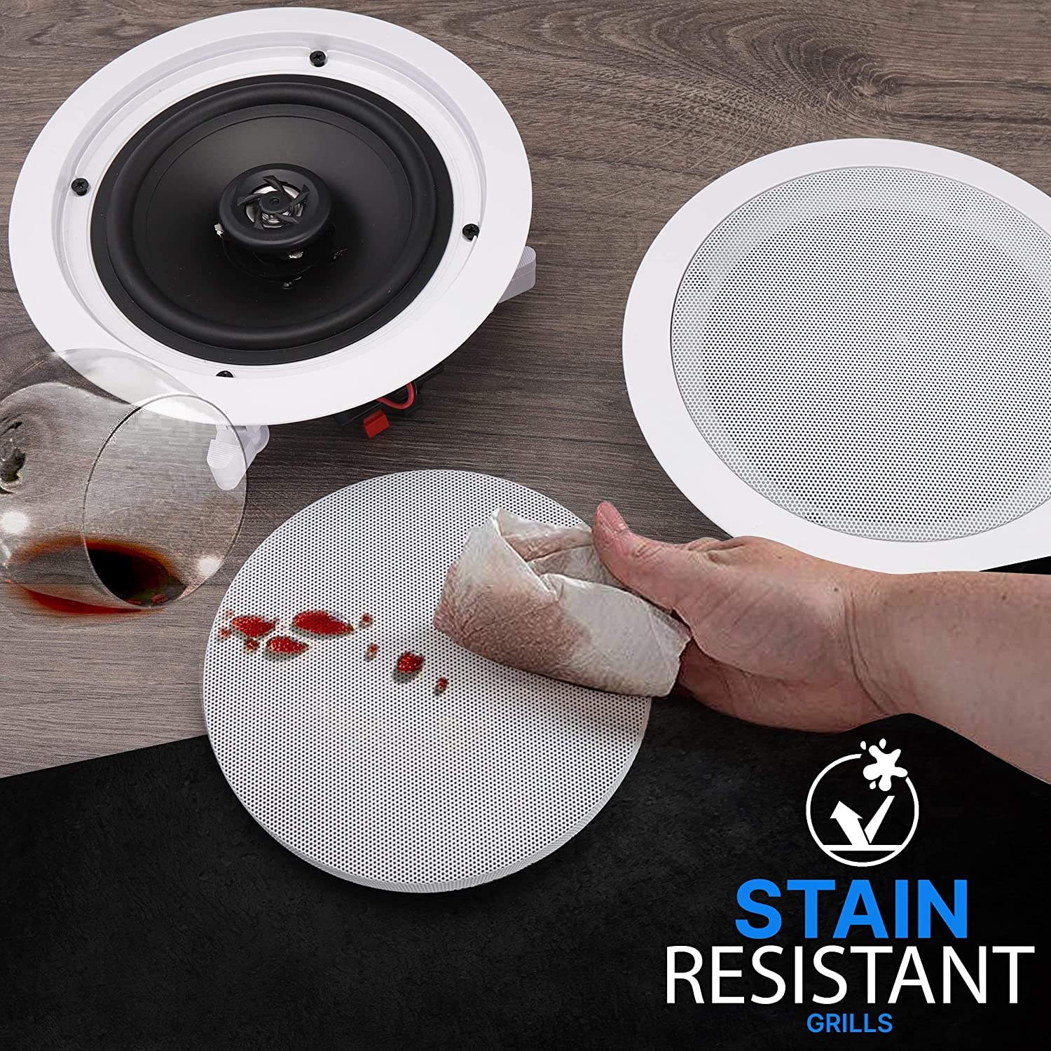 Pyle Pair 6.5” Flush Mount In-wall In-ceiling 2-Way Home Speaker System Spring Loaded Quick Connections Dual Polypropylene - Image 13