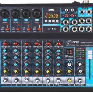 Professional Audio Mixer Sound Board Console Desk System Interface 8 Channel Digital USB Bluetooth MP3 Computer Input 48V