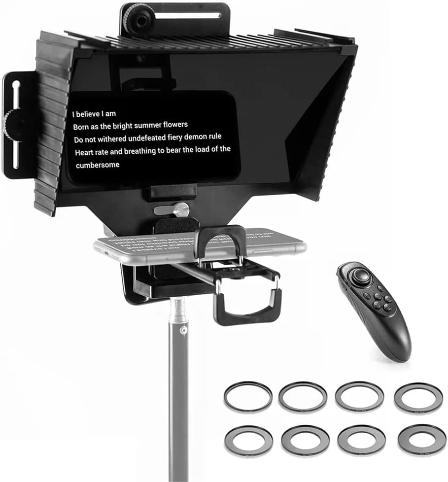 RENSLAT Phone and DSLR Recording Mini Teleprompter Portable Inscriber Mobile Teleprompter Artifact Video with Remote Control - Image 3