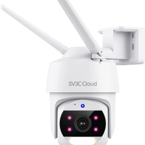 SV3C 5MP PTZ WiFi Camera Outdoor, Pan Tilt Digital Zoom Security Cameras with Spotlight, Auto Tracking, Two-Way Audio, Alexa,