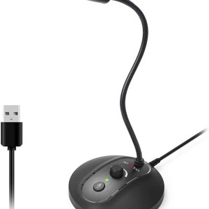 JOUNIVO USB Microphone for Computer, Condenser Microphone with Tripod Stand & Pop Filter. Compatible with PC Laptop Mac OS,