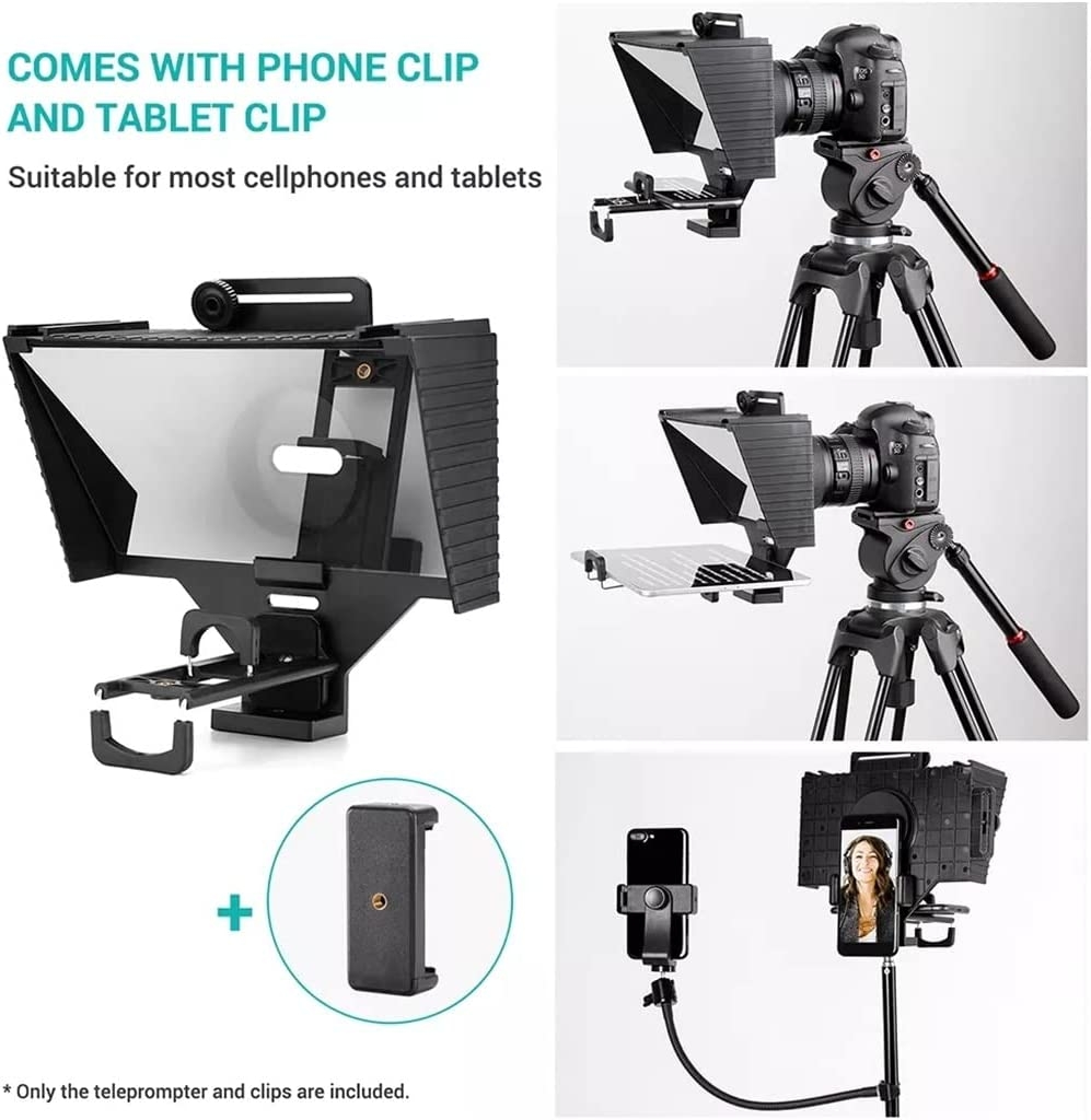 RENSLAT Phone and DSLR Recording Mini Teleprompter Portable Inscriber Mobile Teleprompter Artifact Video with Remote Control - Image 7