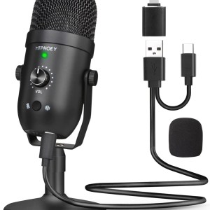 MTPHOEY Podcast Microphone for Phone, Professional USB Microphone for PC/Pad/PS4/i*O*S/Android,Computer Mic with Noise