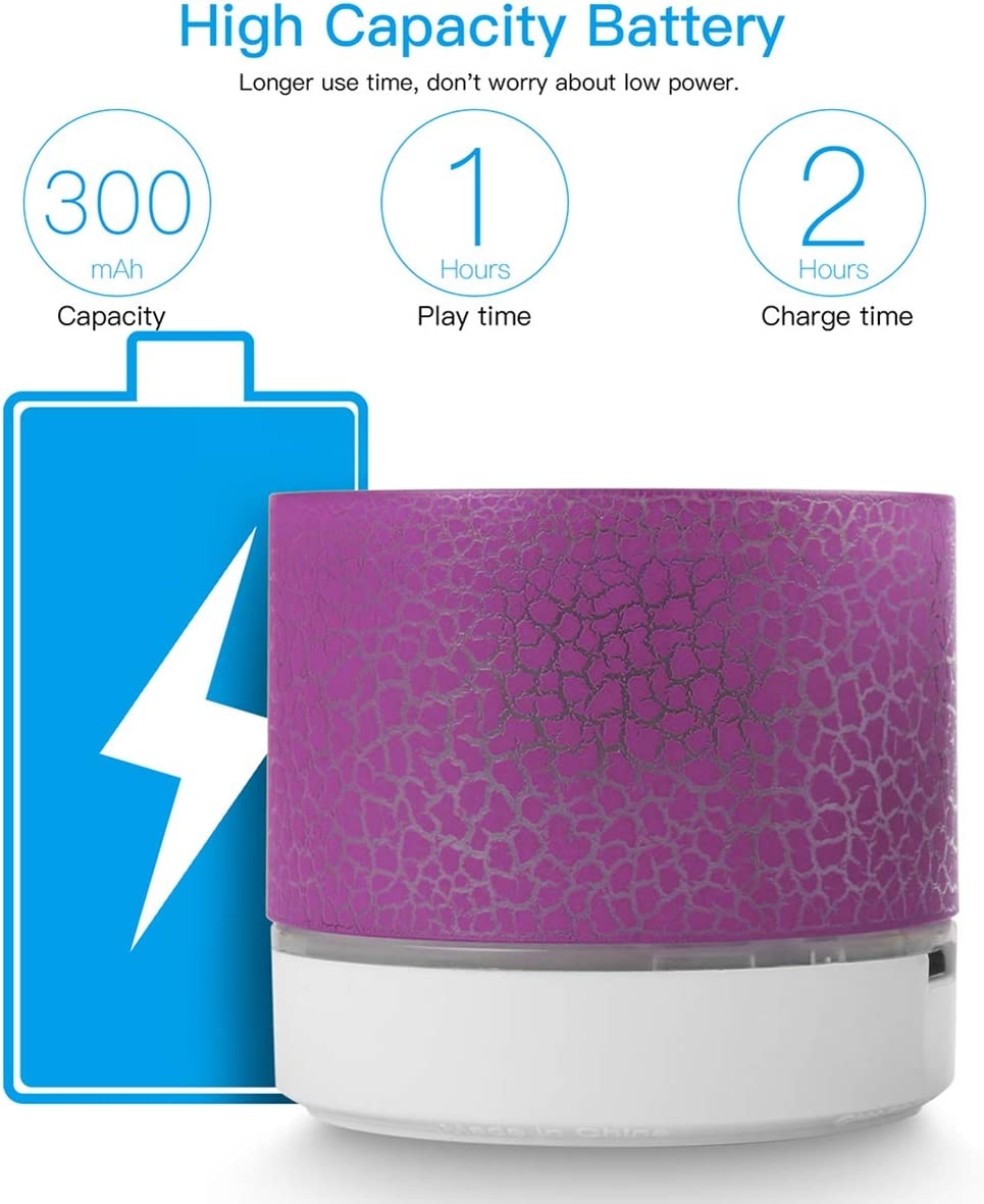 Portable Wireless Mini Bluetooth Speaker,AICase Super Bass Stereo Rechargeable Speaker with LED Lights - Image 26