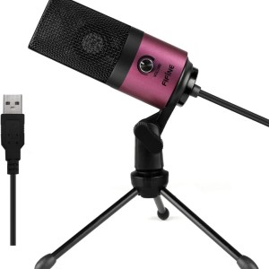 FIFINE USB Microphone, Metal Condenser Recording Microphone for Laptop MAC or Windows Cardioid Studio Recording Vocals, Voice