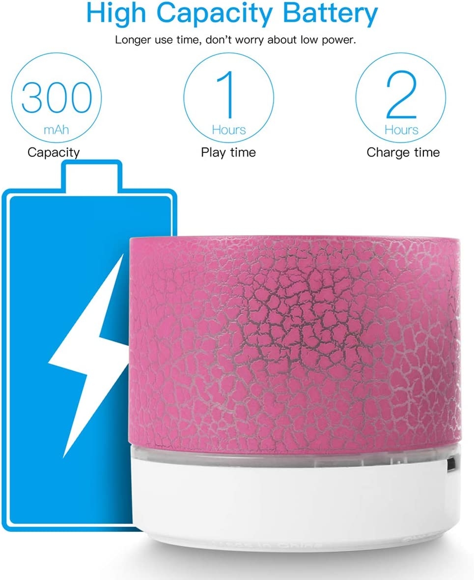 Portable Wireless Mini Bluetooth Speaker,AICase Super Bass Stereo Rechargeable Speaker with LED Lights - Image 4