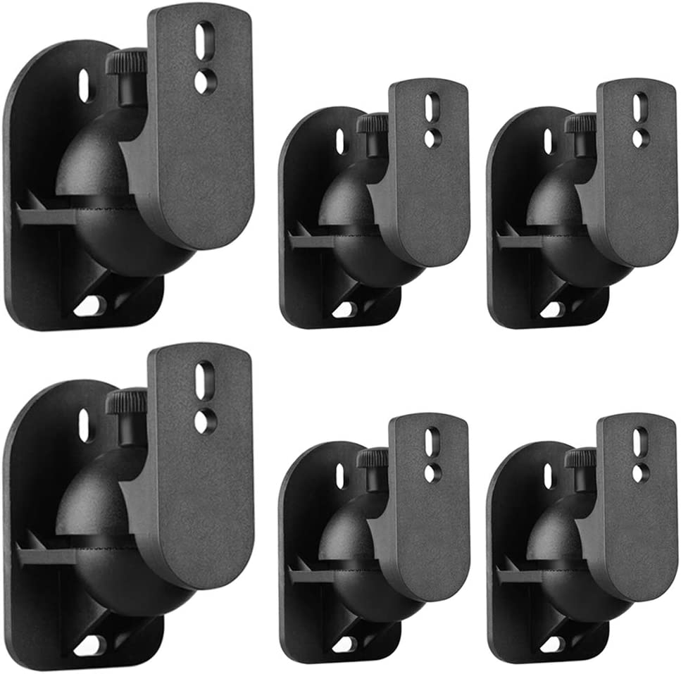 TNP Universal Satellite Speaker Wall Mount Bracket Ceiling Mount Clamp with Adjustable Swivel and Tilt Angle Rotation For Home