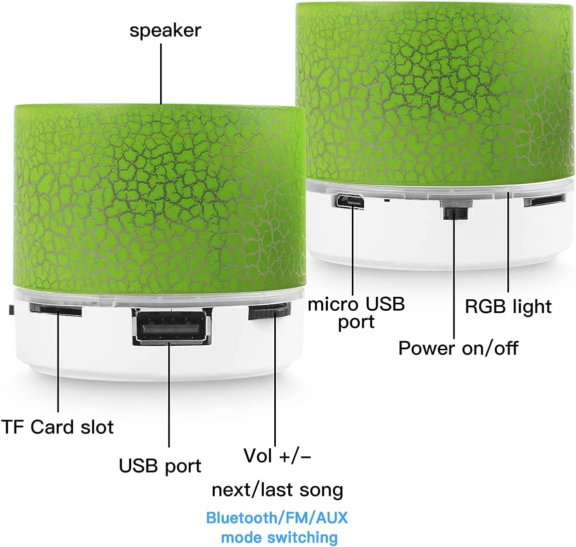 Portable Wireless Mini Bluetooth Speaker,AICase Super Bass Stereo Rechargeable Speaker with LED Lights - Image 39