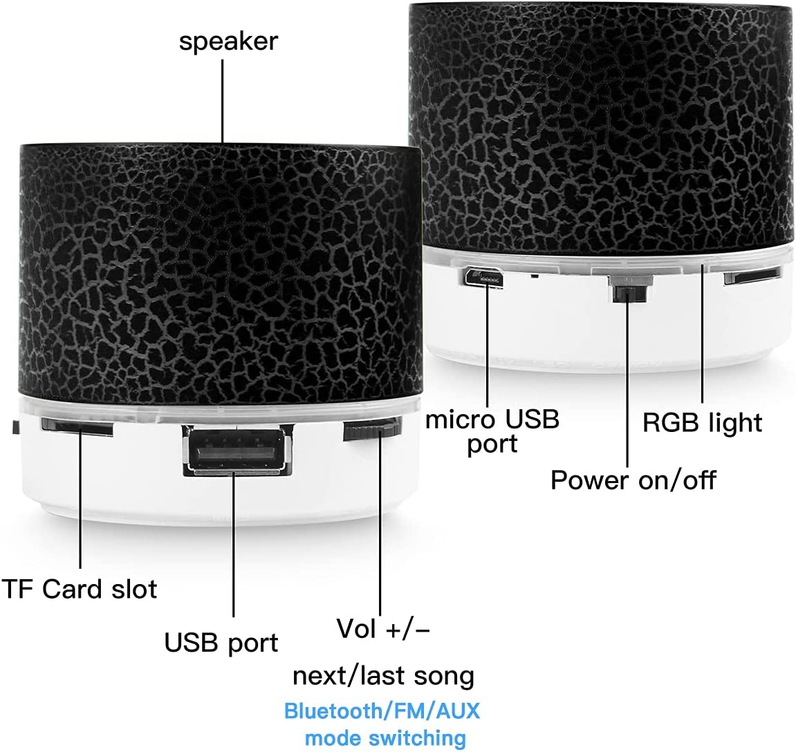 Portable Wireless Mini Bluetooth Speaker,AICase Super Bass Stereo Rechargeable Speaker with LED Lights - Image 33