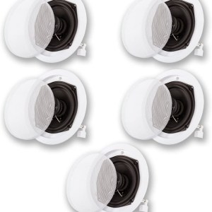 Acoustic Audio by Goldwood R191 in Ceiling/in Wall 5 Speaker Set 2 Way Home Theater 1000 Watt New R191-5S