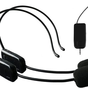 Wireless Microphone System for 2 People, 2.4G Dual Wireless Headset Mics Ideal for Speakers, Voice Amplifier, PA System,