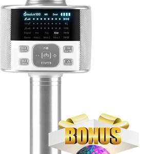 M100 - Bluetooth Karaoke Microphone, Carpool Karaoke Microphone, Bluetooth Microphone Wireless, Portable Handheld Karaoke Mic