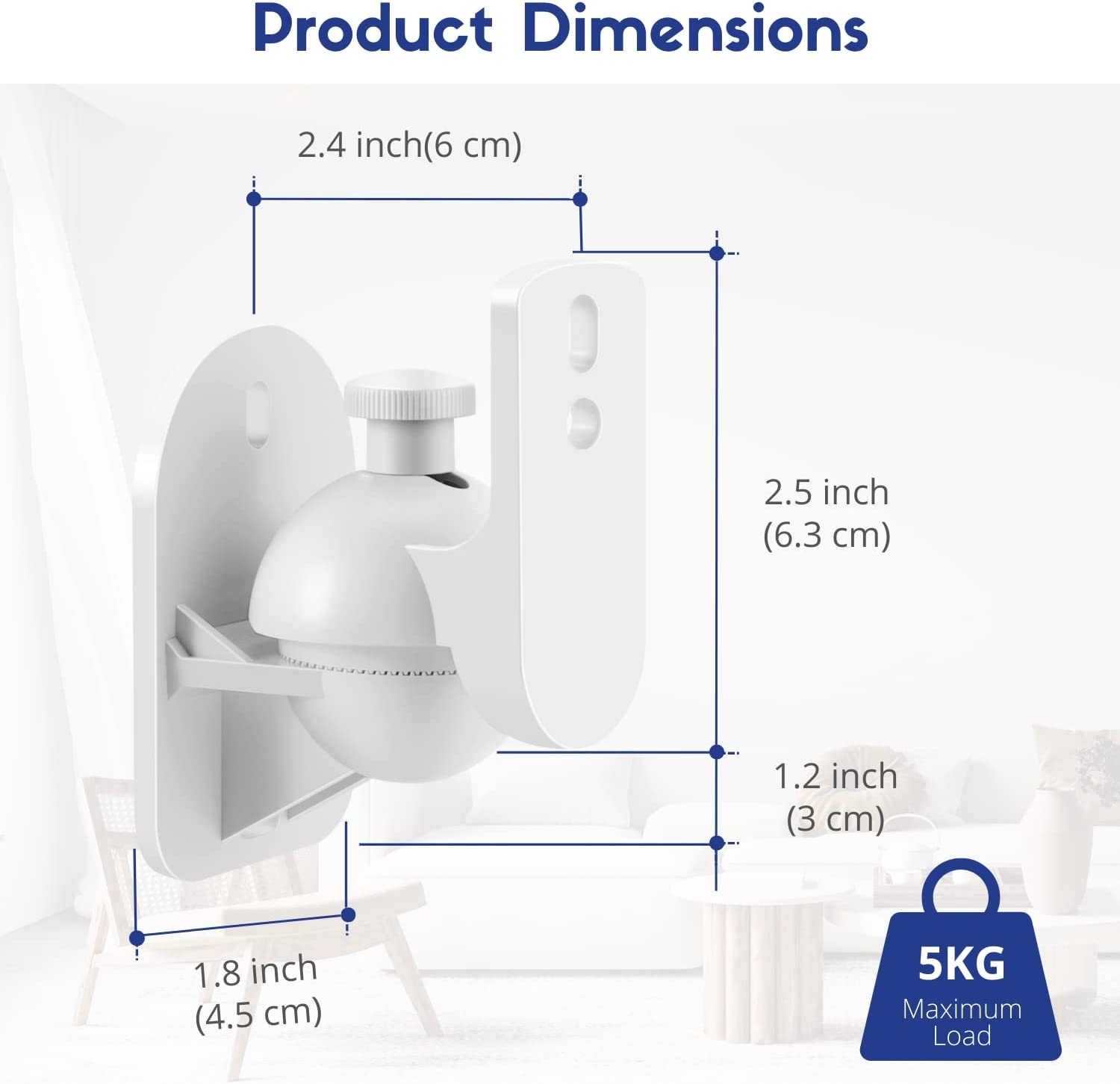 TNP Universal Satellite Speaker Wall Mount Bracket Ceiling Mount Clamp with Adjustable Swivel and Tilt Angle Rotation For Home - Image 10