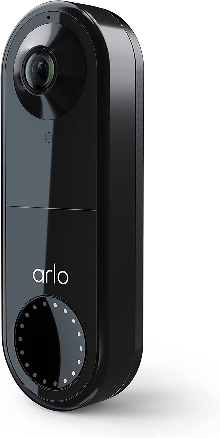 Arlo Essential Wired Video Doorbell - HD Video, 180° View, Night Vision, 2 Way Audio, DIY Installation (wiring required),