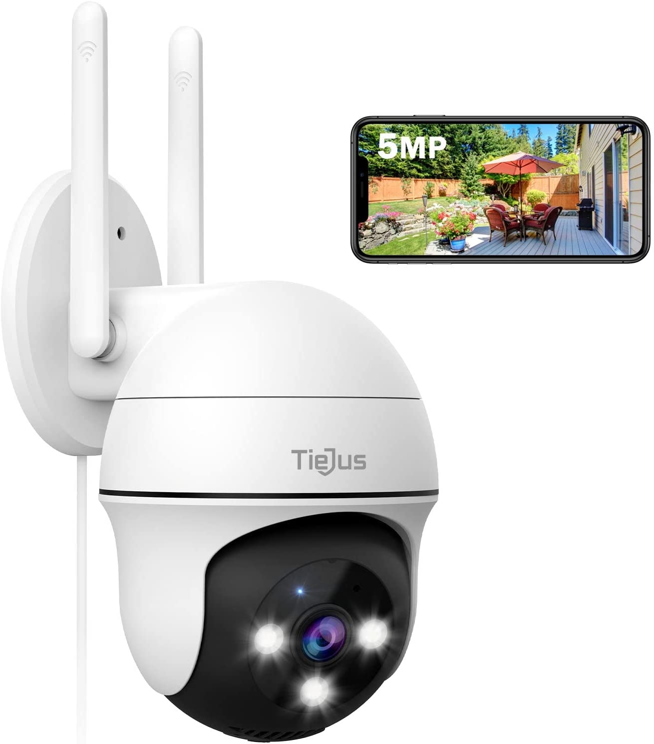 TIEJUS Security Camera Outdoor, 2K Outdoor Security Cameras with 360° PTZ, 2.4G WiFi Wired Home Surveillance Camera, 24/7, 3MP - Image 13