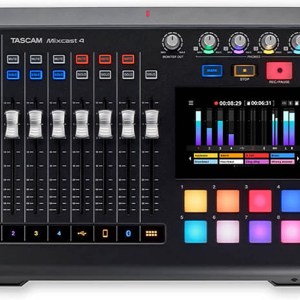 Tascam Mixcast 4 Podcast Studio Mixer Station with built-in Recorder / USB Audio Interface