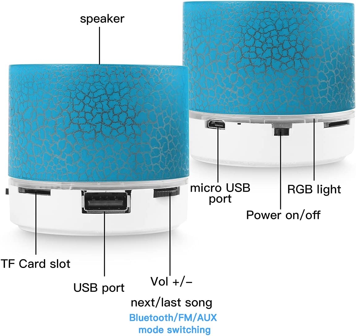 Portable Wireless Mini Bluetooth Speaker,AICase Super Bass Stereo Rechargeable Speaker with LED Lights - Image 17
