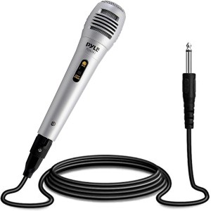Pyle Wired Dynamic Microphone-Professional Moving Coil Unidirectional Handheld Mic with Built-in Acoustic Pop Filter, XLR