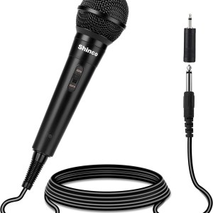 Shinco Handheld Wired Microphone, Cardioid Dynamic Vocal Mic with 13ft Cable and ON/Off Switch, Ideally Suited for Speakers,