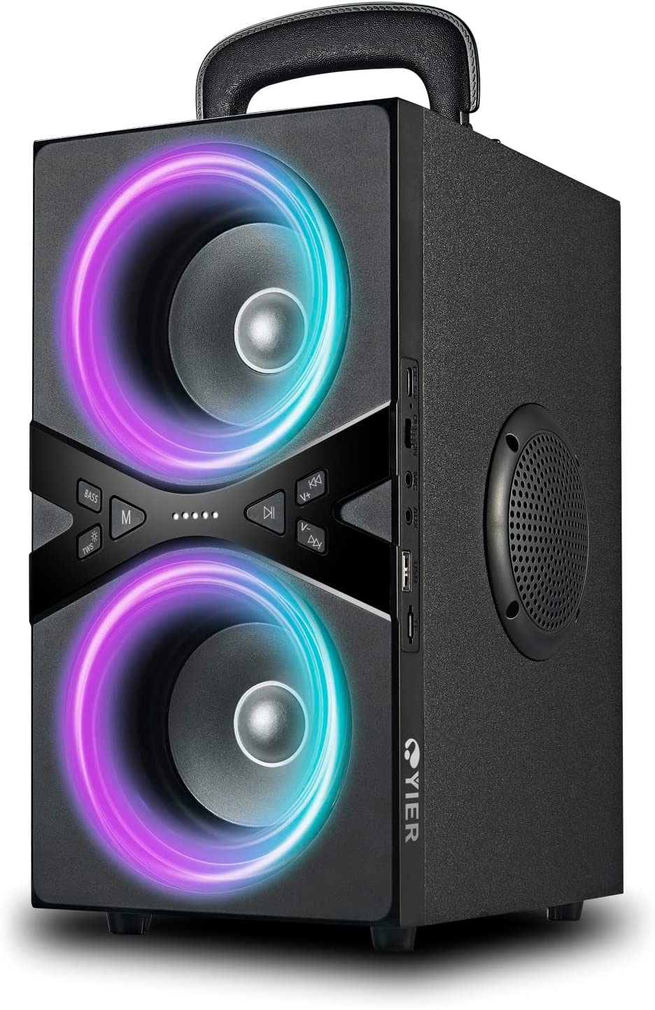 YIER Bluetooth Speakers, Wireless TWS Portable Bluetooth Speaker with Lights,100dB Loud Bluetooth Speaker with Subwoofer 80W