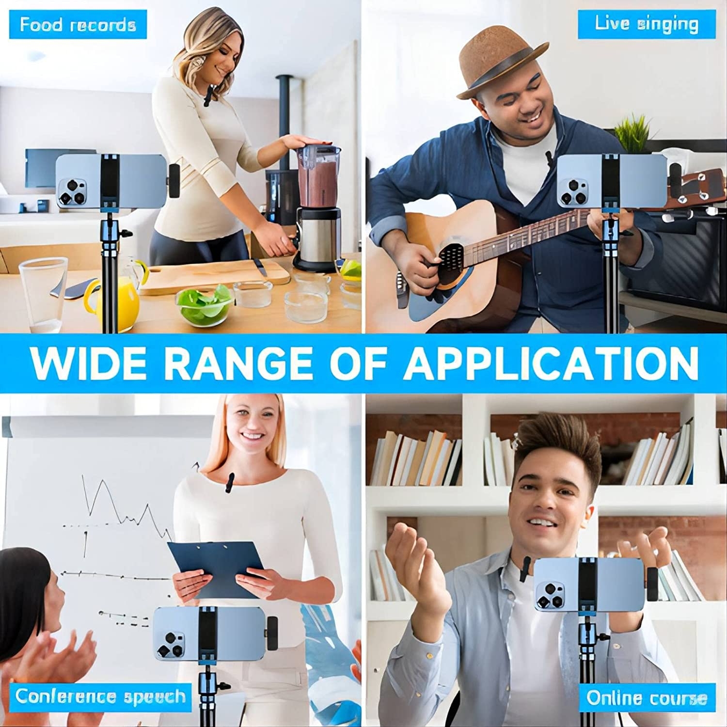 PQRQP 2 Pack Wireless Lavalier Microphone for iPhone iPad,Wireless Microphones,Professional Wireless Microphone,Plug-Play - Image 5