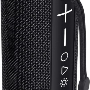 LENRUE Bluetooth Speaker, Portable Wireless Speaker, Waterproof Outdoor Speakers with LED Light,HiFi Stereo Sound, 24H
