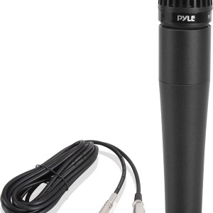 Professional Handheld Moving Coil Microphone - Dynamic Cardioid Unidirectional Vocal, Built-in Acoustic Pop Filter, Includes
