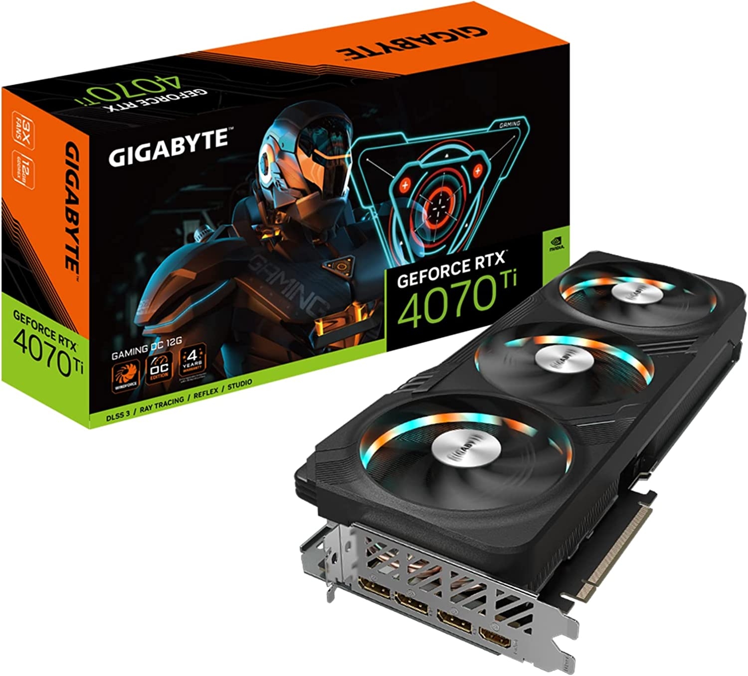 Gigabyte GeForce RTX 4070 Ti Gaming OC 12G Graphics Card, 3X