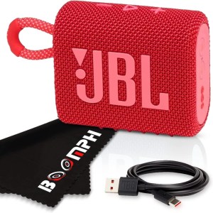 Boomph On-The-Go Kit: JBL Go 3 Portable Bluetooth Wireless Speaker, IP67 Waterproof and Dustproof Built-in Battery - Black