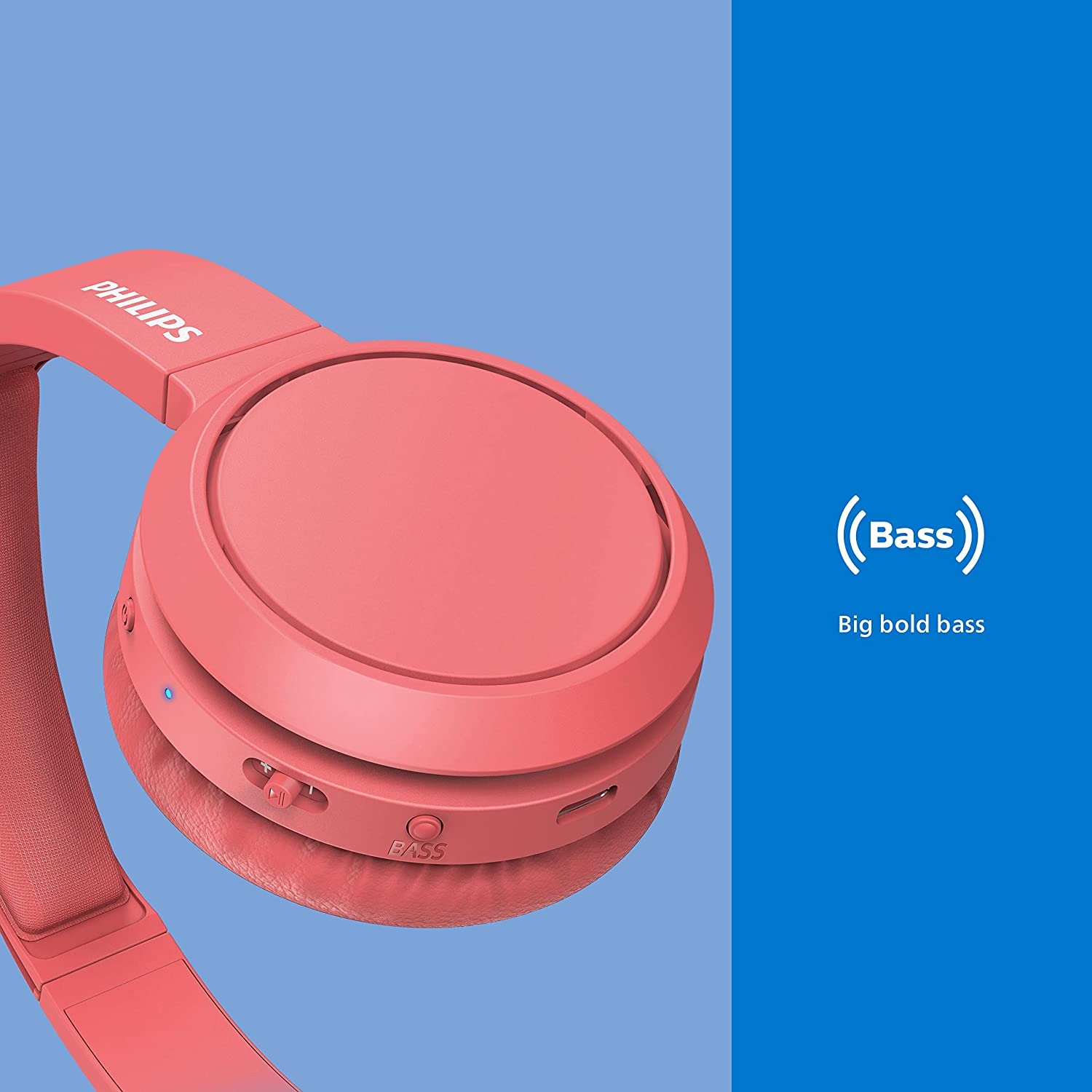 Philips H4205 On-Ear Wireless Headphones with 32mm Drivers and BASS Boost on-Demand, Blue - Image 11
